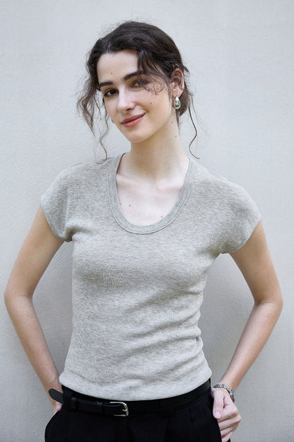 Lightweight Crewneck Knit Top