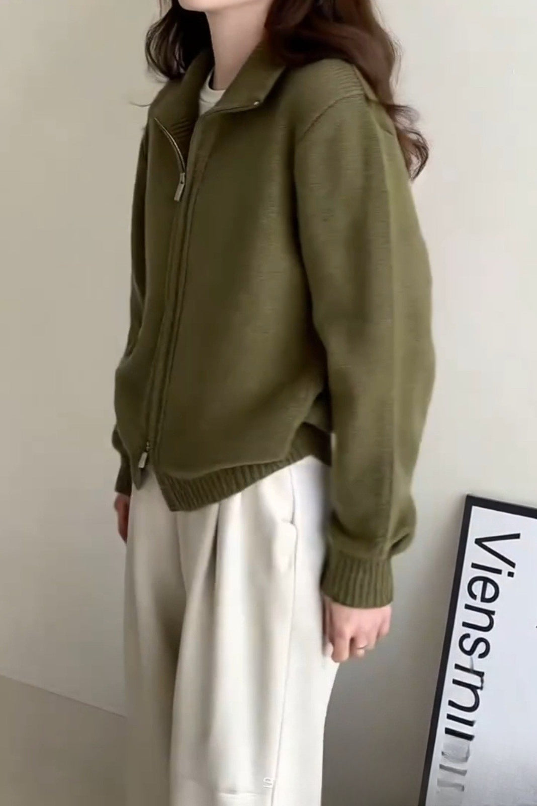 High Neck Double Zip Sweater