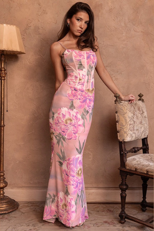Slim-Fit Floral Slip Dress