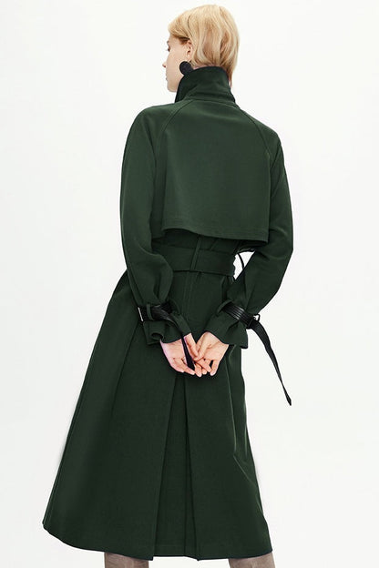 Extra Long Knee Length Ring Detail Overcoat