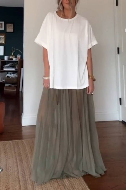Mist Drape Pleated Floor-Mounting Skirt