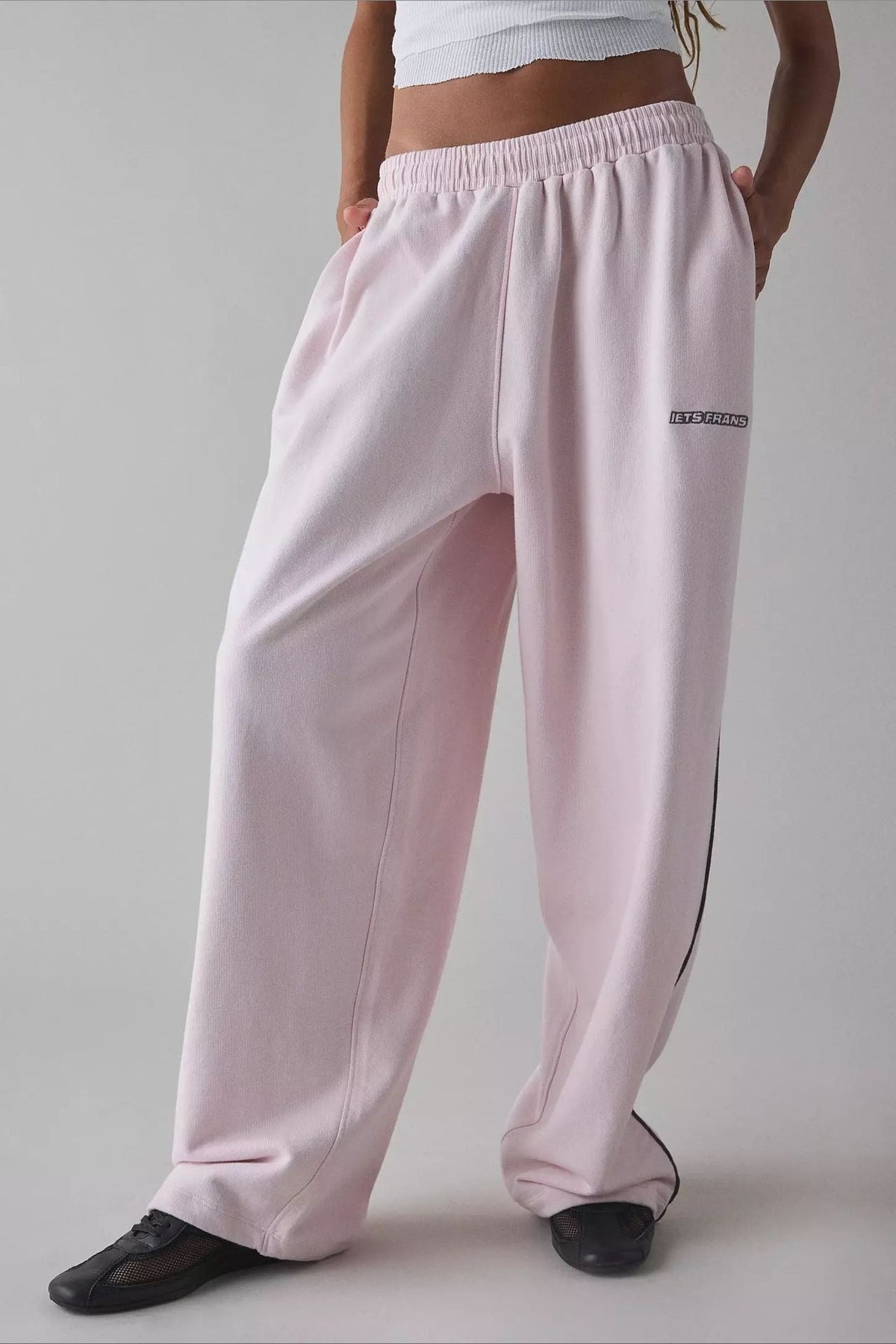 Long Embroidered Relaxed Knit Pants