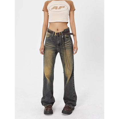 Wash Made Old Blue Micro Flared Retro Trendy Jean