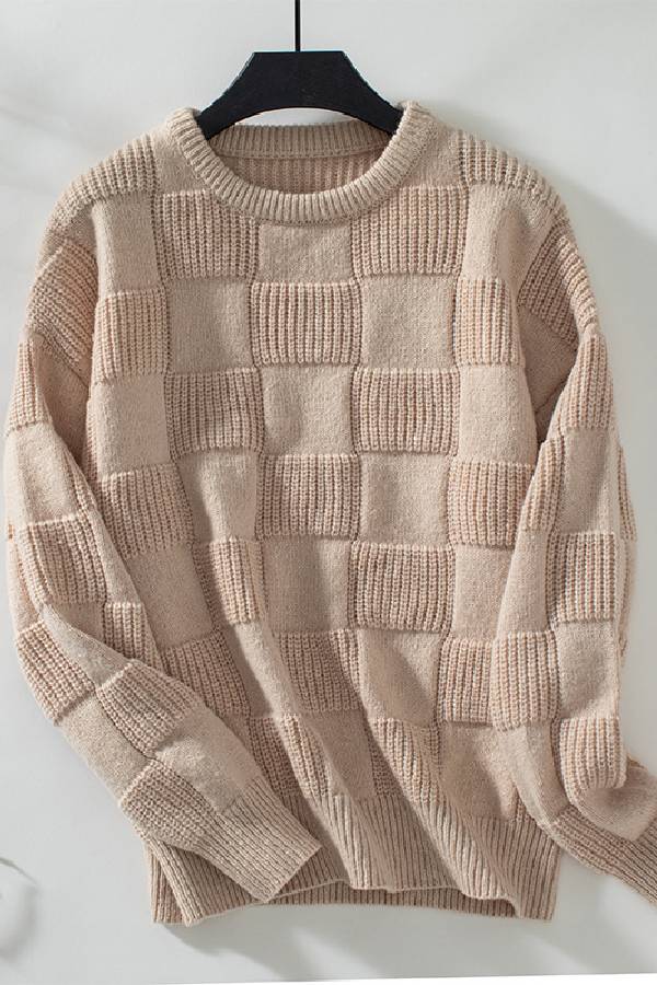 Loose crew neck sweater top