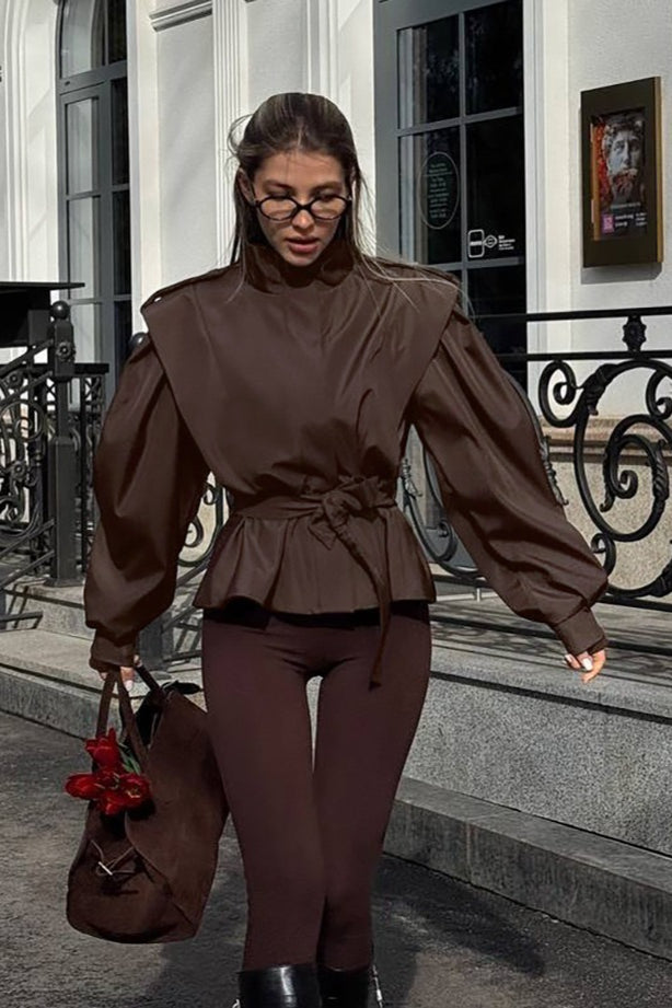Relaxed Fit Notch Collar Belted Coat