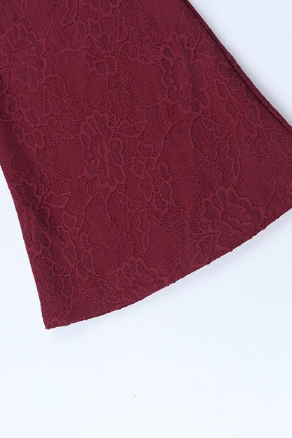 Sexy Lace Ribbon Slim Flare Pants
