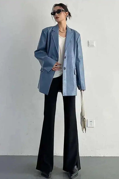 PU Leather Oversized Casual Blazer