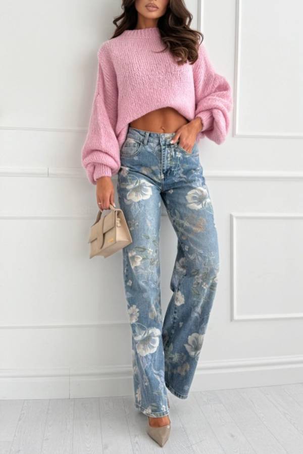 FIERRA pastel pink sweater with wool