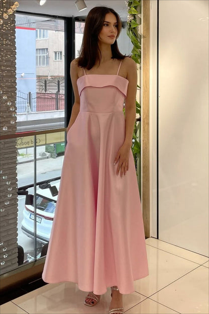 Elegant Satin Slip Vintage Formal Dress
