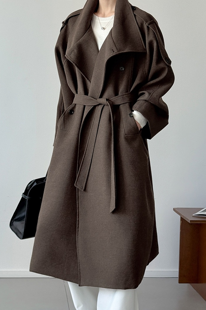 Tall Fit Double Breasted Long Chic Elegant Overcoat