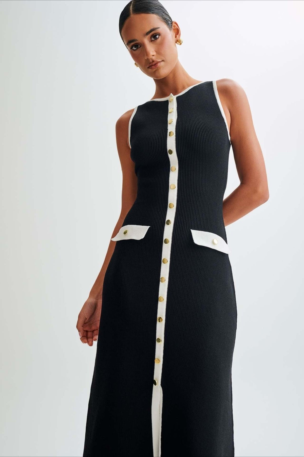 Knit Sleeveless Bodycon Sweater Dress