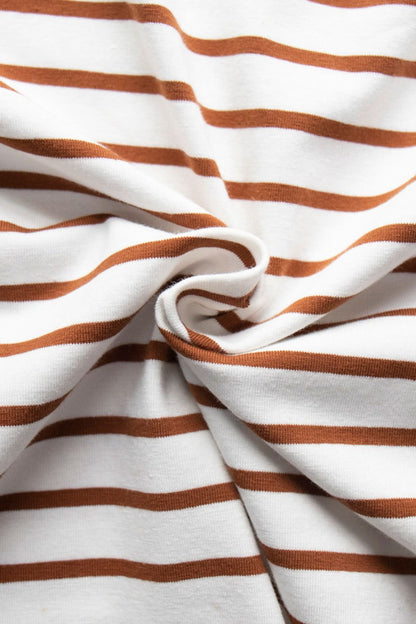 Cotton Striped Crew Neck Long Sleeve Tee