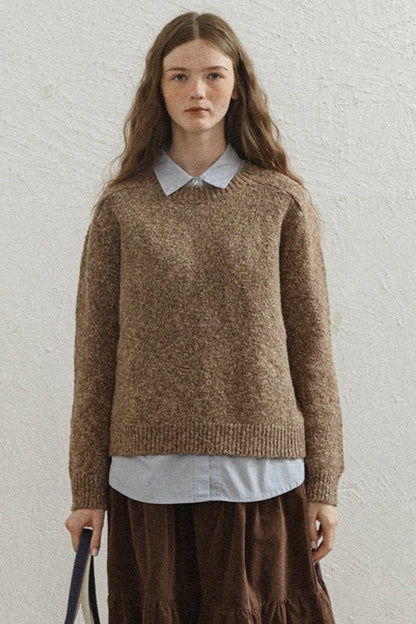Vintage Brown Crewneck Knit Top