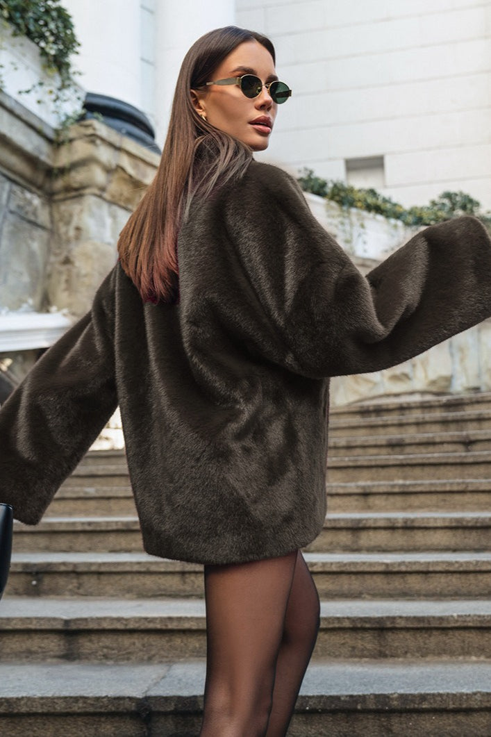 Faux Mink Elegant Relaxed Coat