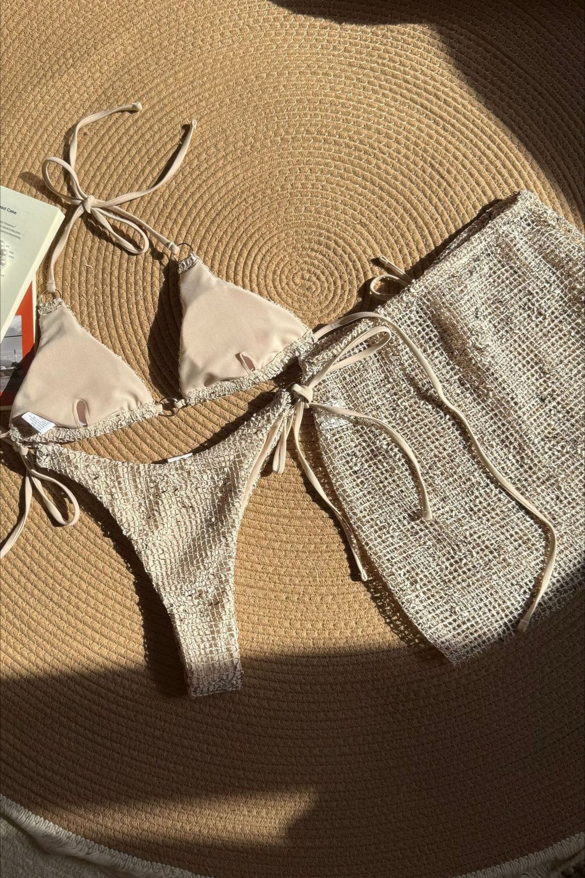 Mesh Strappy Beach Three Piece Swim Set