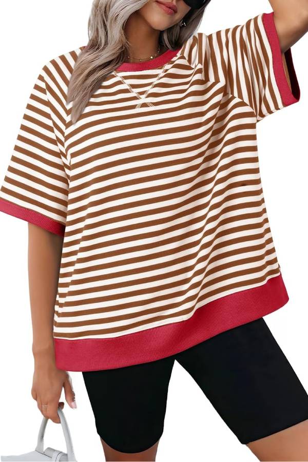 Women's Oversized Striped T Shirts