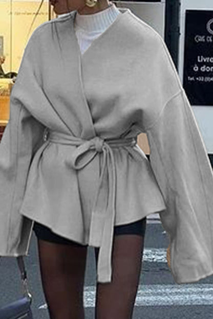 Tailored Long Sleeve Belted Trench Coat