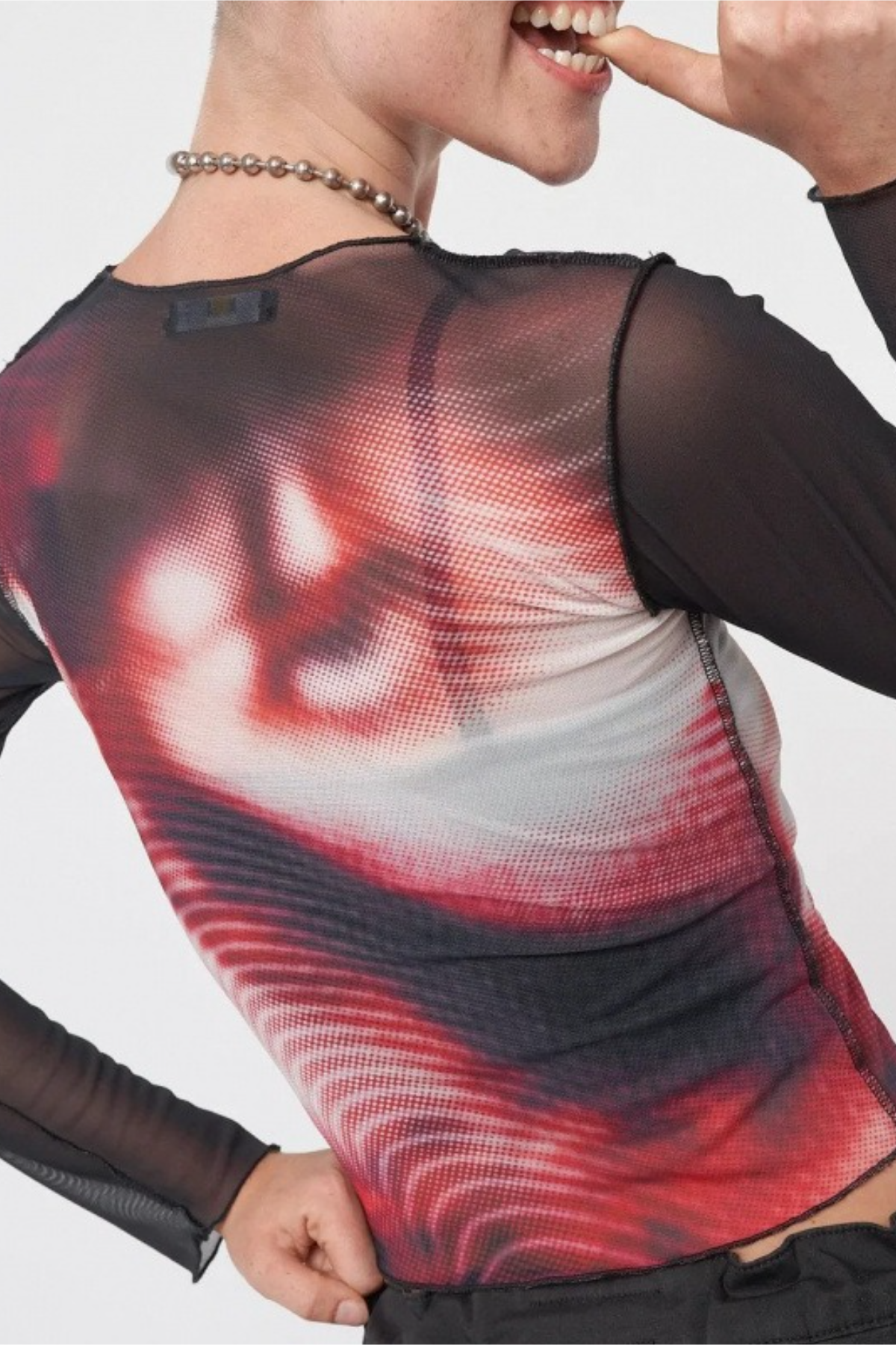 Y2K Crew Neck Slim Color Block Long Sleeve Crop Top