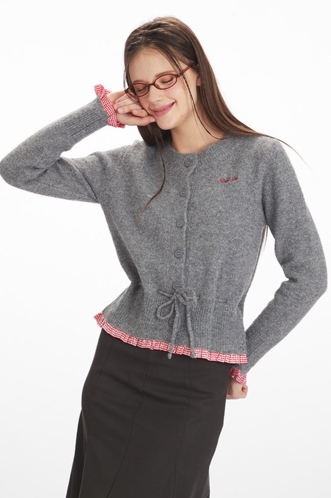 Contoured Cropped Knit Cardigan
