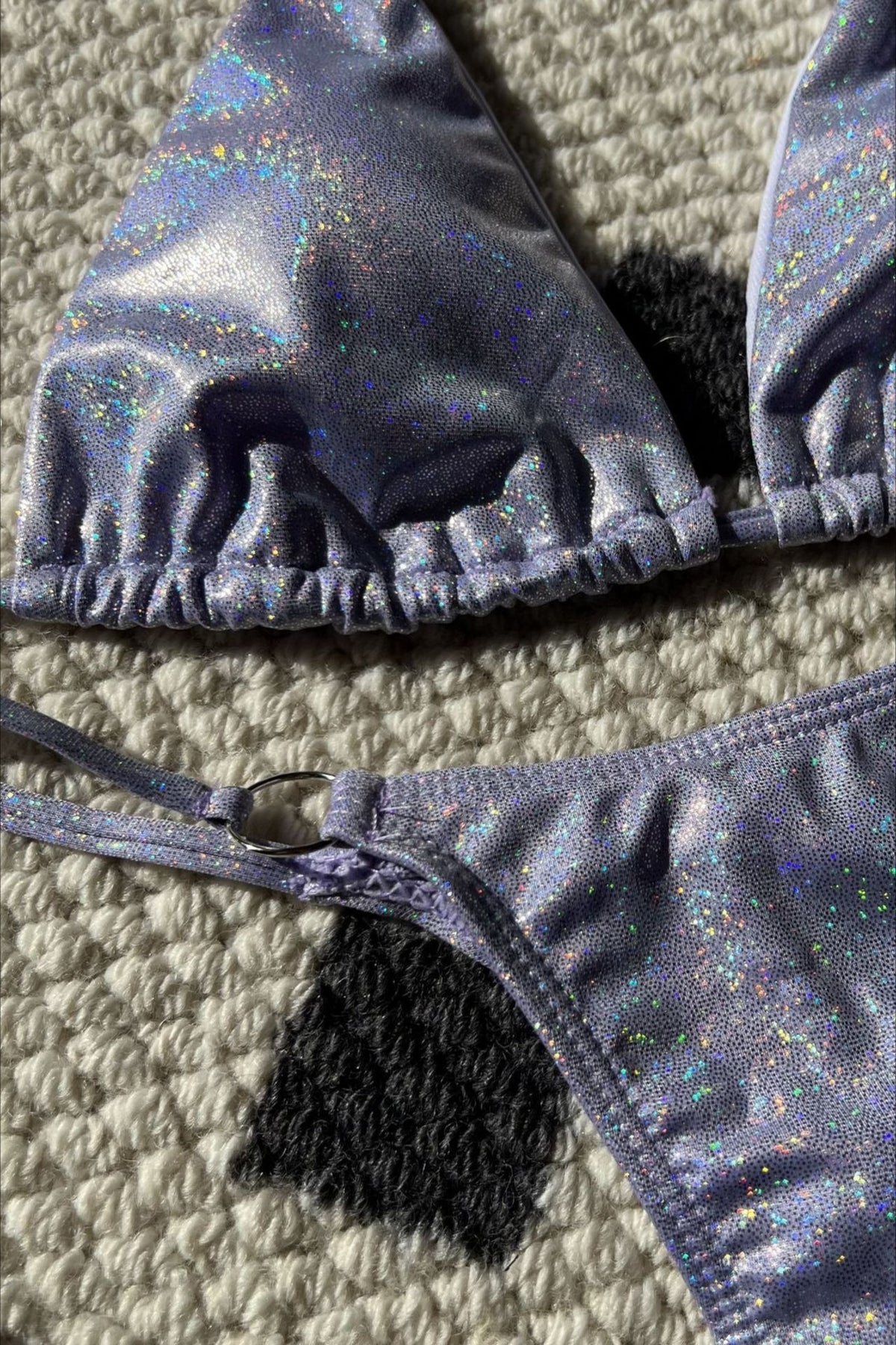 Sexy Shiny Halter Tanga Bikini Set