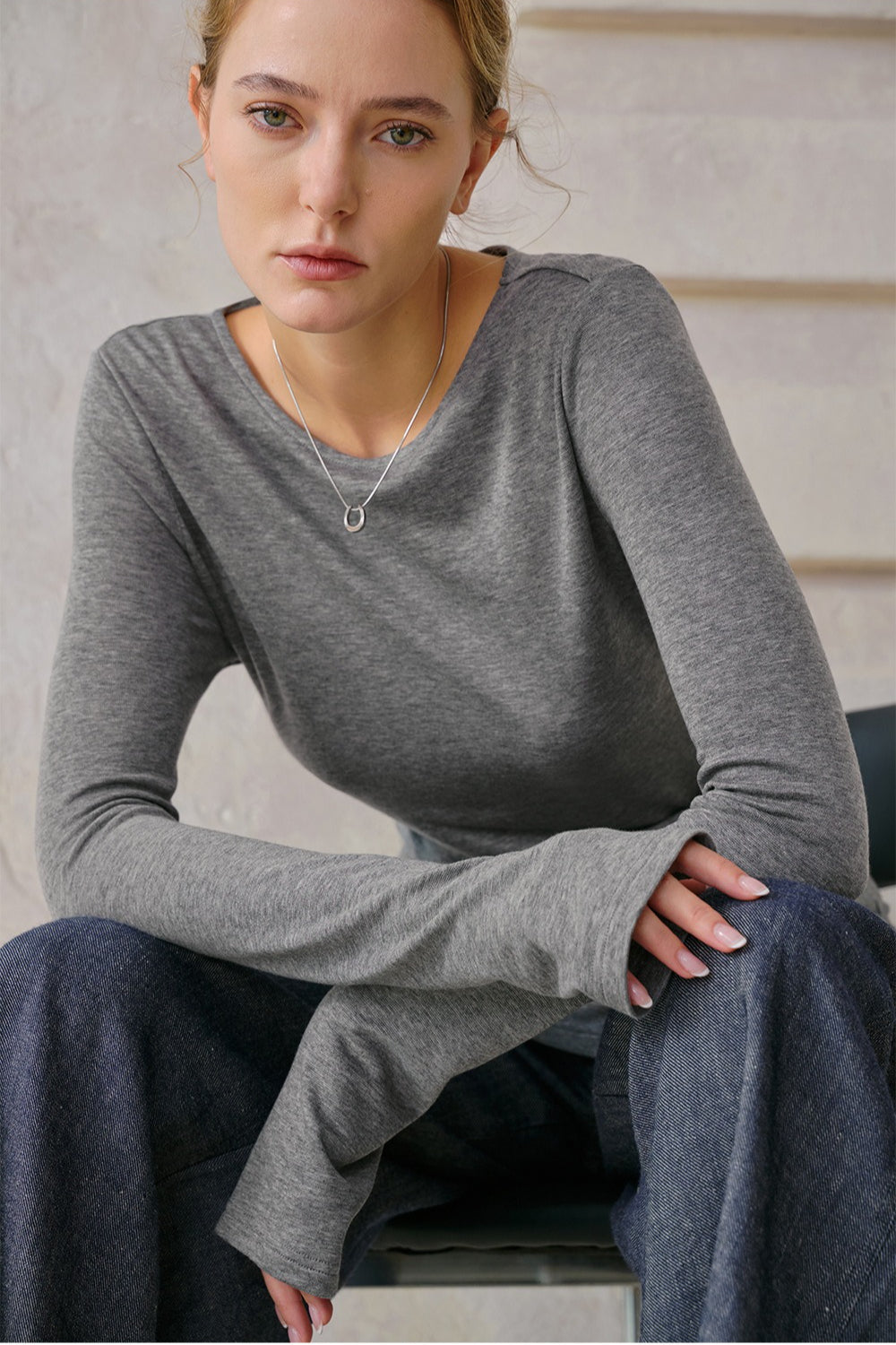 Lightweight Wool Blend Knit Top