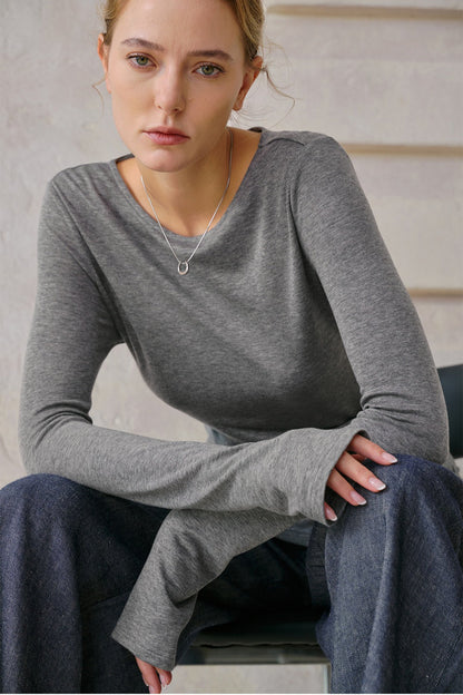Lightweight Wool Blend Knit Top