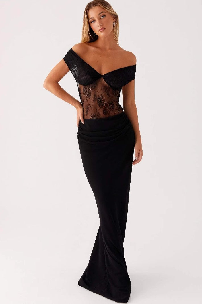 Mesh See Through V-Neck Backless Bodycon Dress