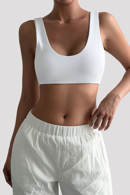 Minimalist Solid U‑Neck Spaghetti Strap Tank Top