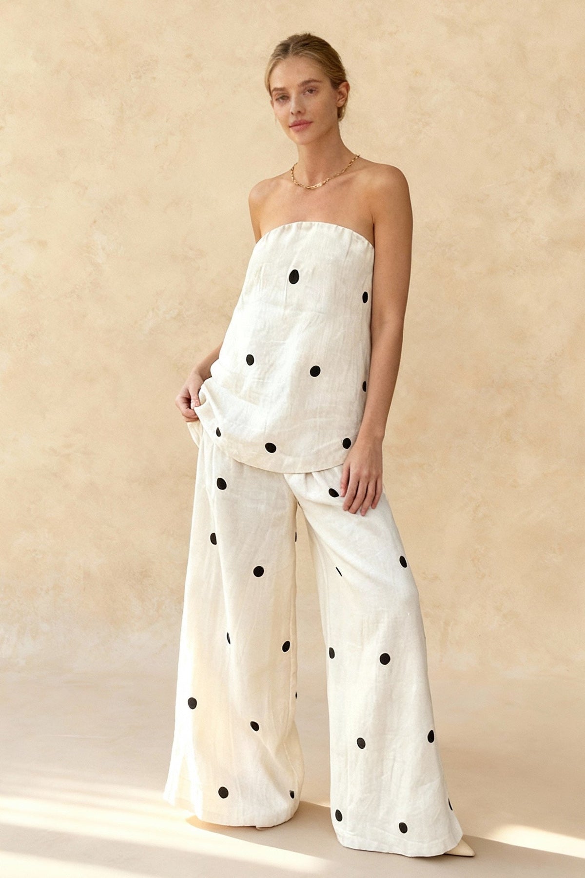 Cotton Polka Dot Tank Two Pieces Set