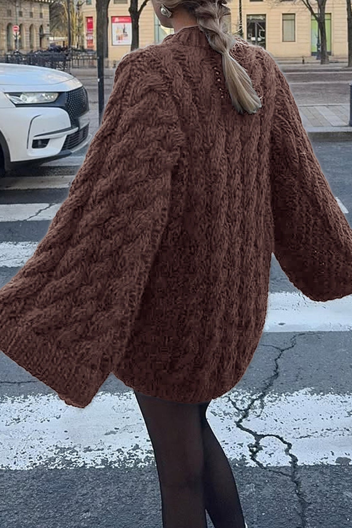 Vacation Style Cable Knit Sweater