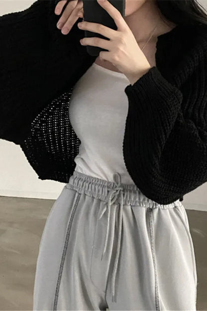 Elegant Knit Batwing Cardigan