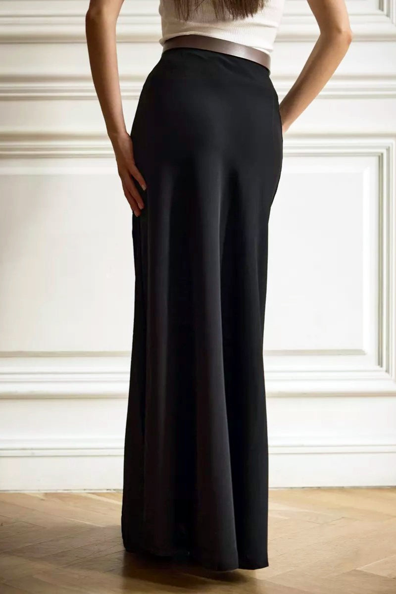 High Waist Satin Bodycon Mermaid Maxi Skirt