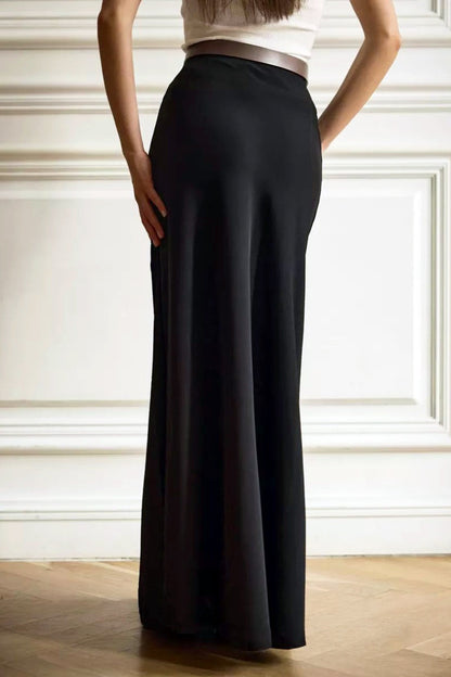High Waist Satin Bodycon Mermaid Maxi Skirt