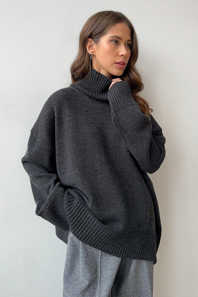 Slimming High Neck Knit Sweater