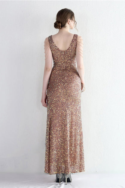 Statement Bead Mermaid Gown Formal Dress