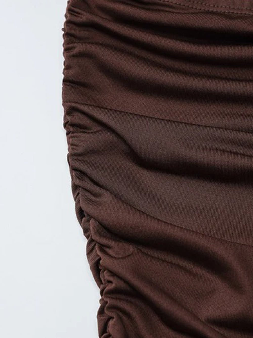 Strapless Keyhole Cut Out Ruched Bodycon Maxi Dress