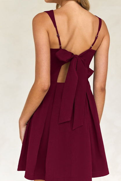 Elegant Butterfly Tie Spaghetti Strap Cocktail Dress