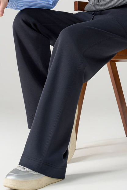 Fleece Lined Thermal Draping Lounge Straight Leg Knit Pants