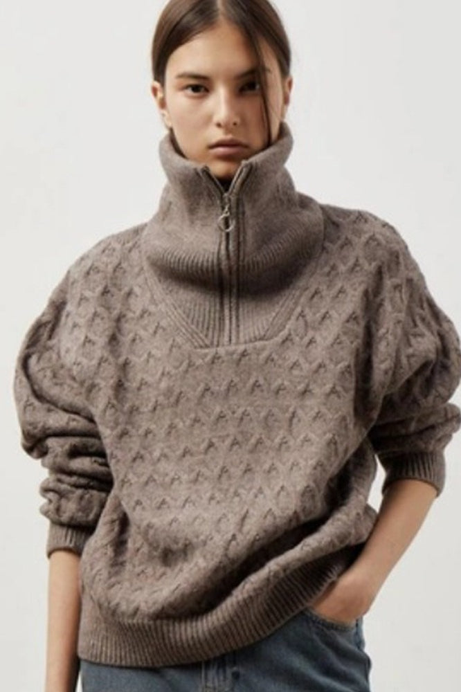 Chunky Knit Half Zip Sweater