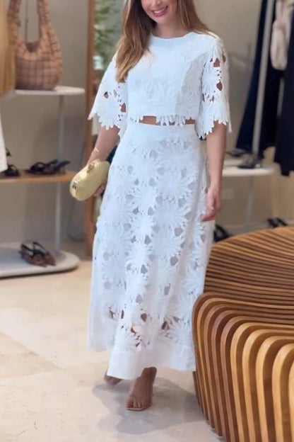Floral cutout two-piece set