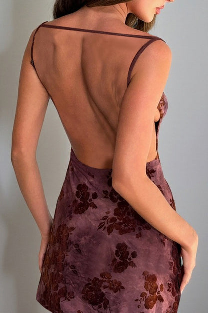Elegant Spaghetti Strap Floral Dress