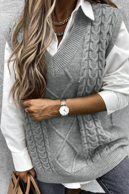 Oversized Vest Knit Sweaters Tank Pullover Fall Outfit
