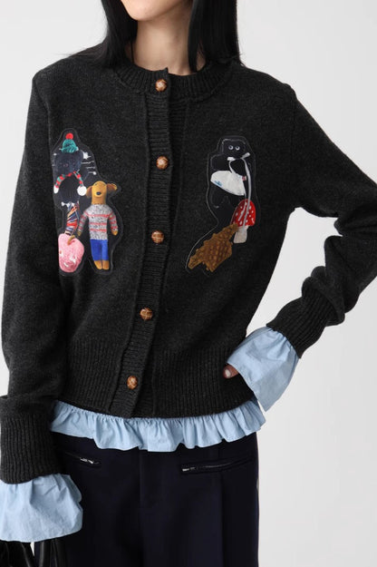 Vintage Round Neck Cardigan