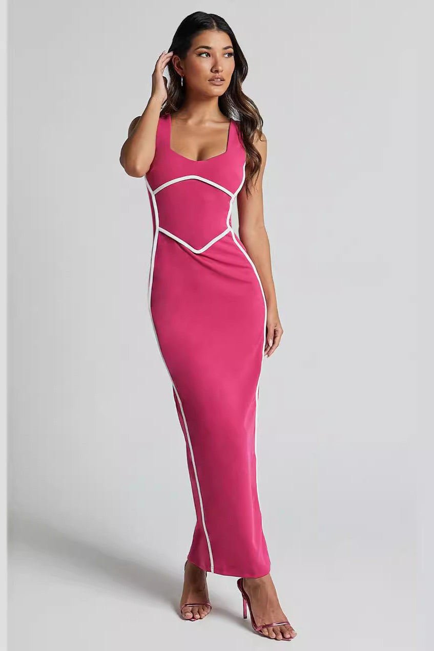Tank Colorblock Pencil Bodycon Dress