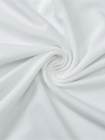White Halter Neck Deep V-Neck Horizontal Ruched Bodycon Maxi Dress