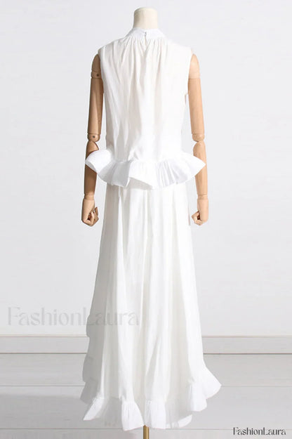 Elaine Pink Sleeveless Charming Ruffle Mermaid Set