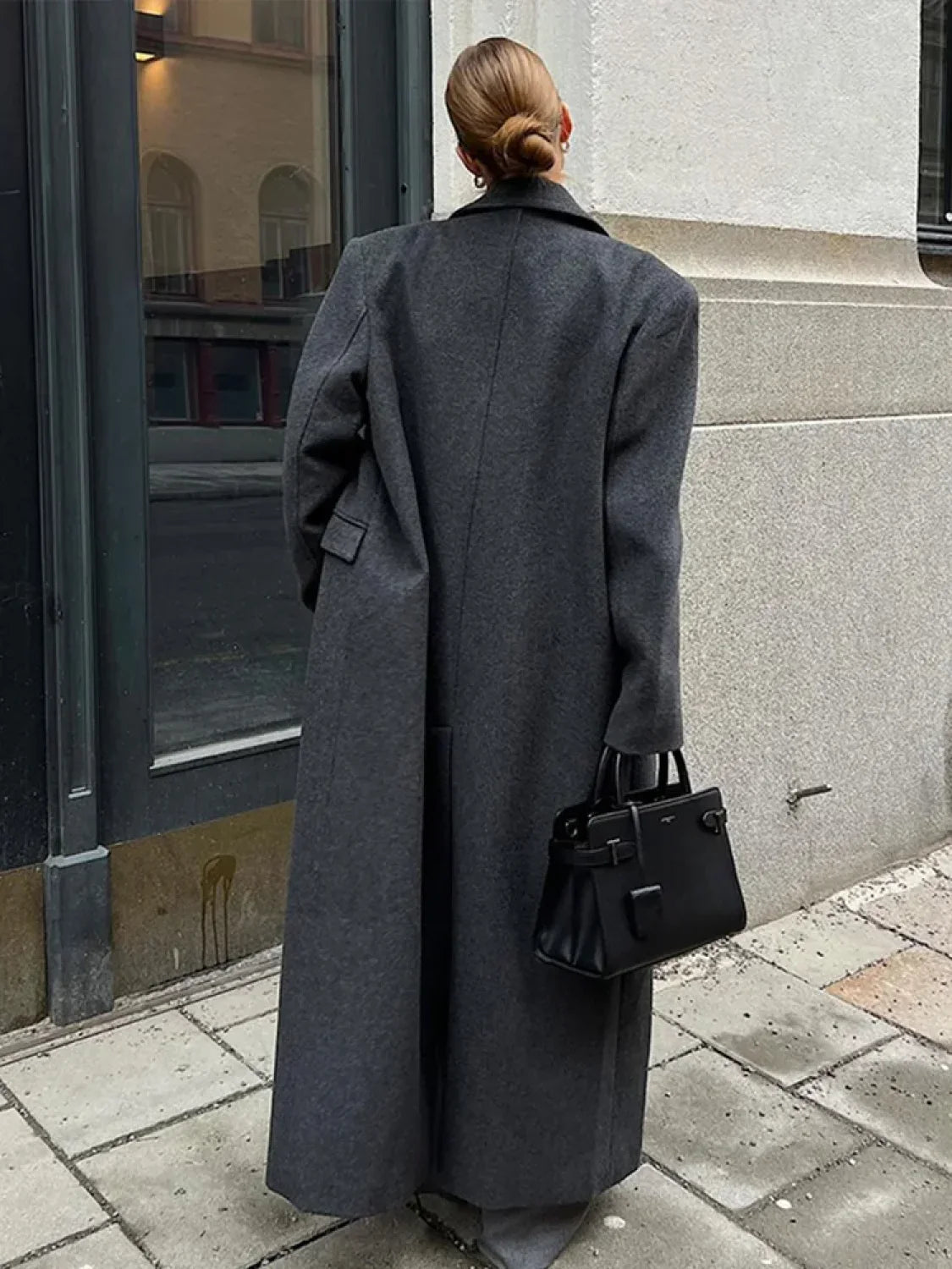 Elegant Women's Woolen Overcoat Double Breasted Overcoat