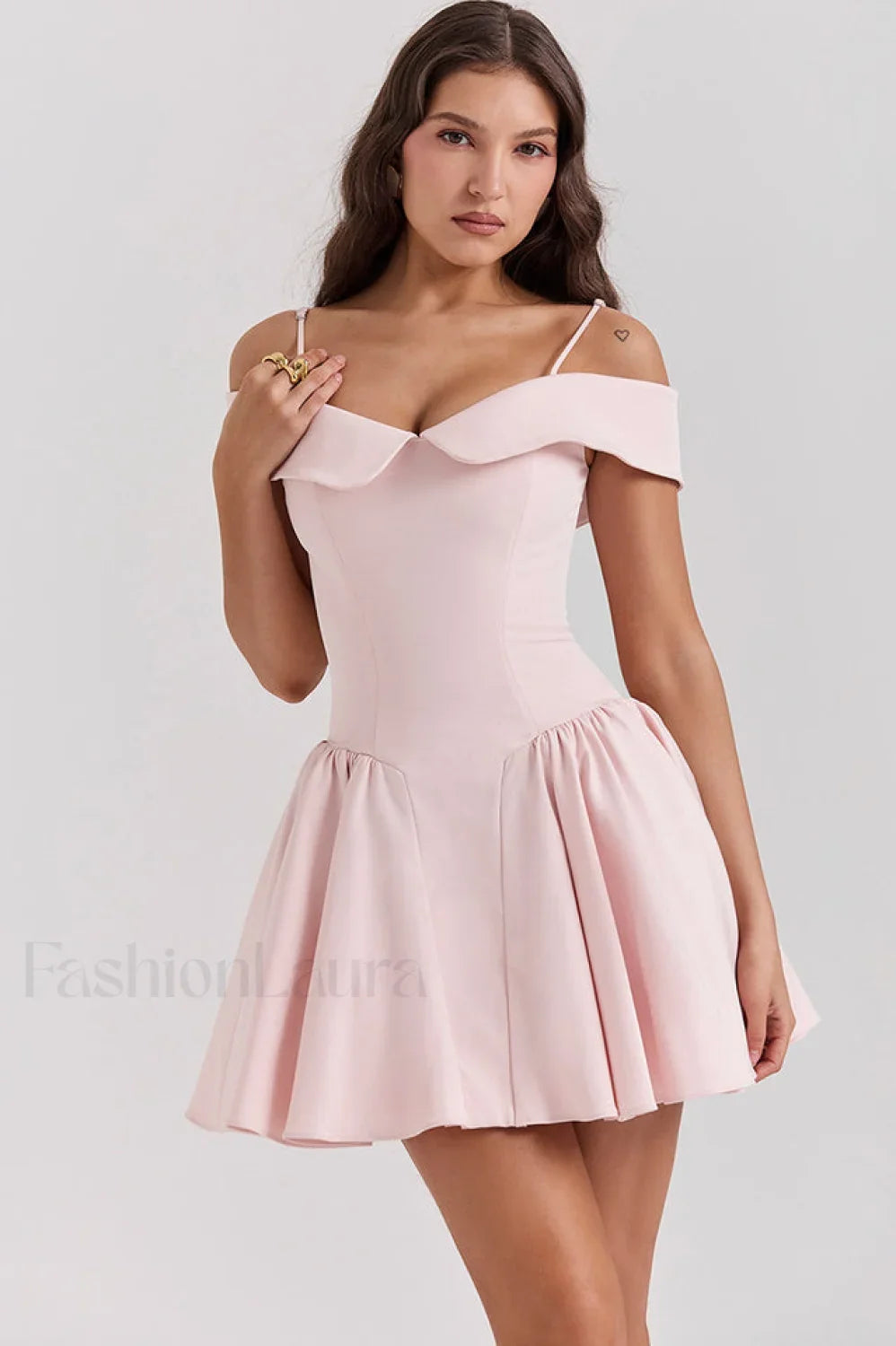 Elida Black Stylish Mini Dress