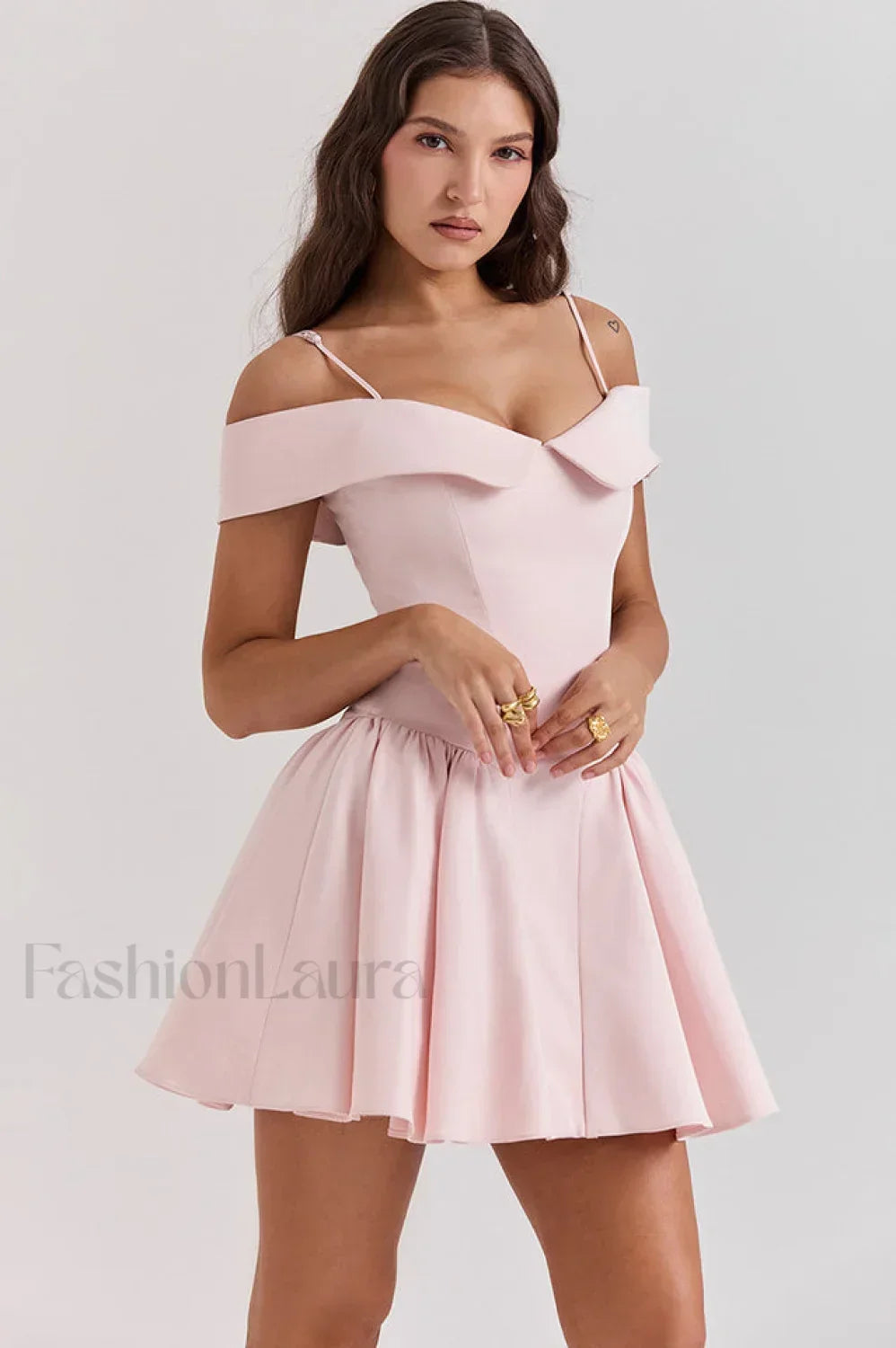 Elida Black Stylish Mini Dress