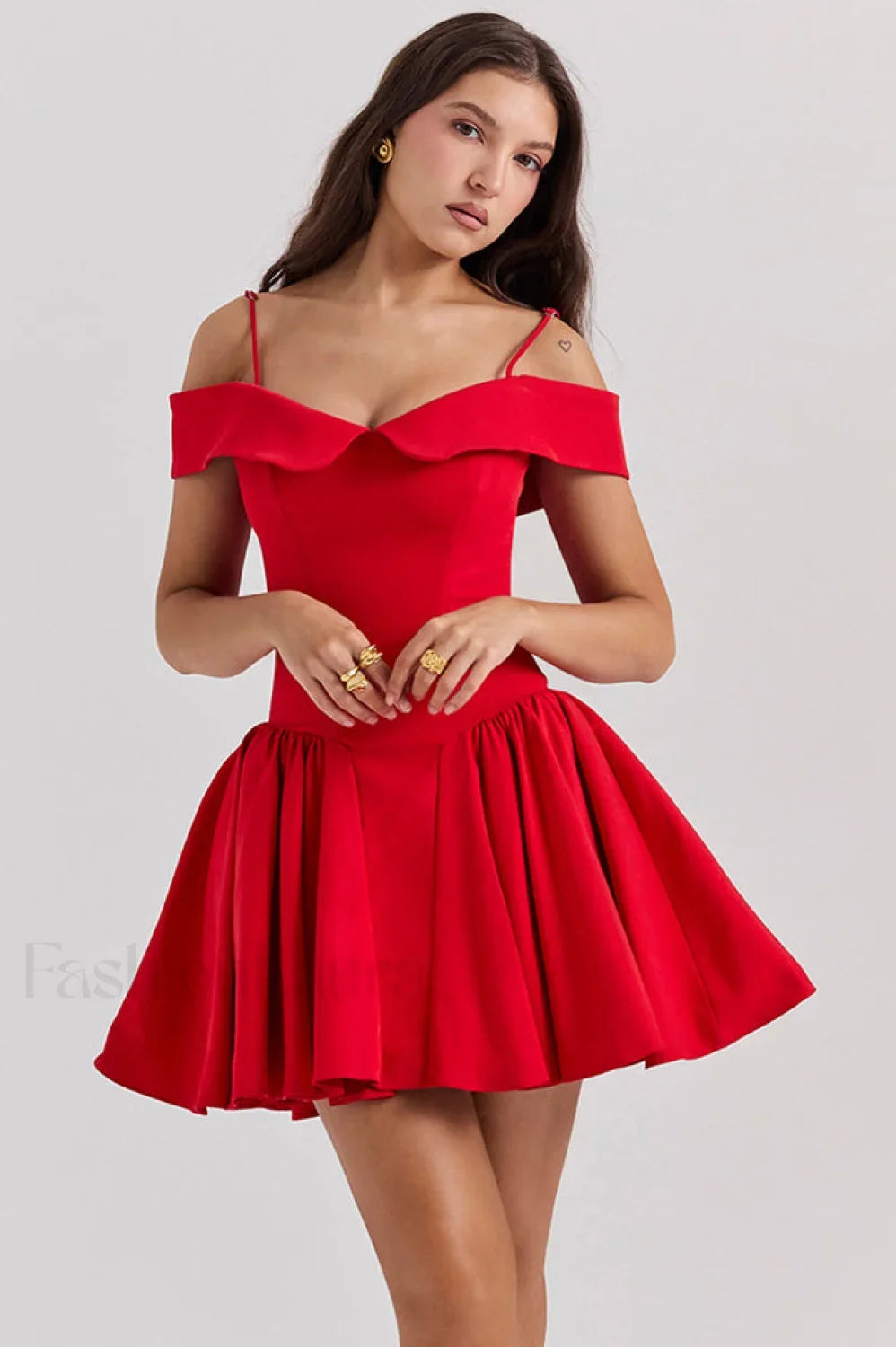 Elida Black Stylish Mini Dress